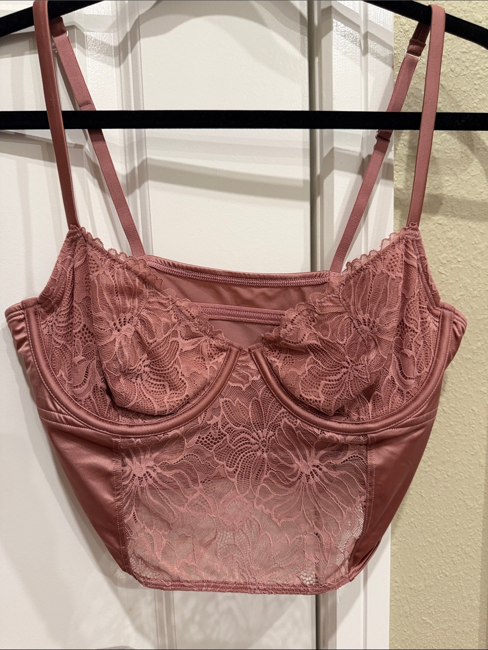 Hollister Dusty Mauve Lace Longline Bralette